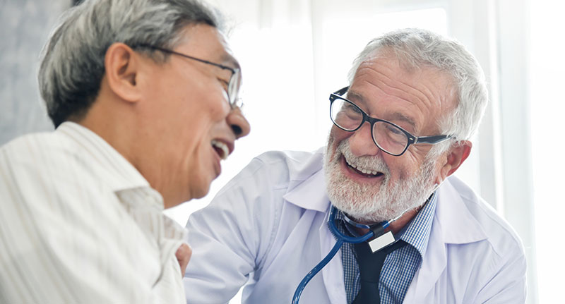 Doctor making the patient more comfortable.