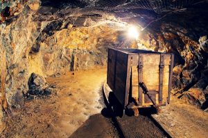underground tunnel railroad in gold mine