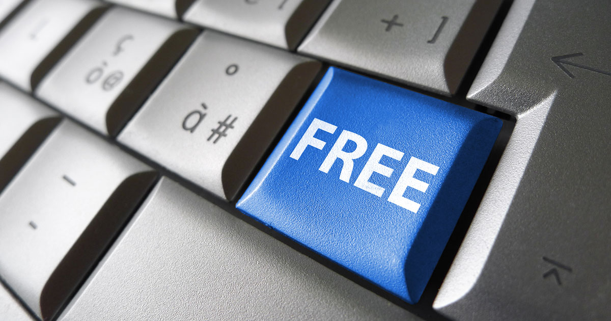 Computer button with FREE on it. Medical Marketing problems.