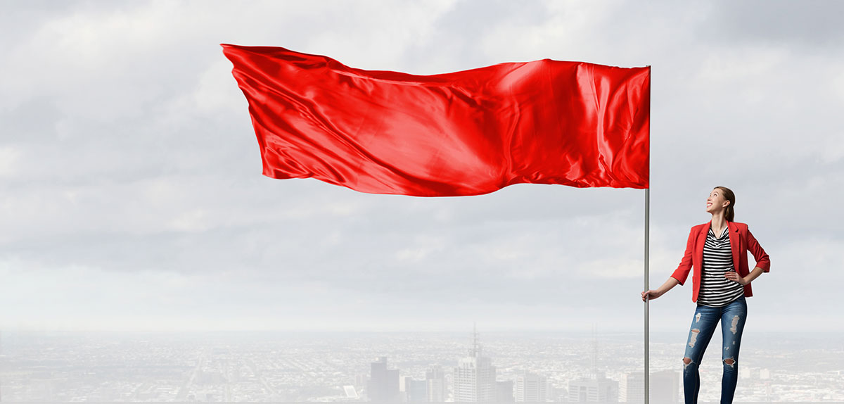 Red flag waving in the wind. The word FREE can be a red flag to your medical marketing plan.